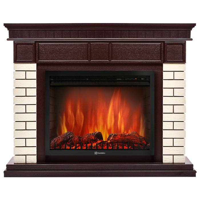 Electrolux Bricks 25 U (угловой) камень бежевый, темный дуб с очагом 27 дюймов (EFP/P - 2720RLS)
