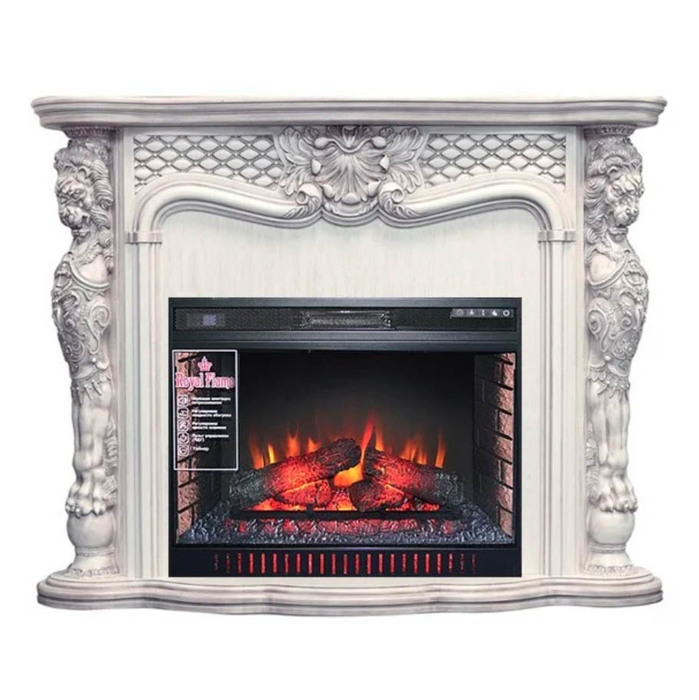 Royal Flame Castle с очагом Vision 30 EF LED FX (Слоновая кость с темной патиной)