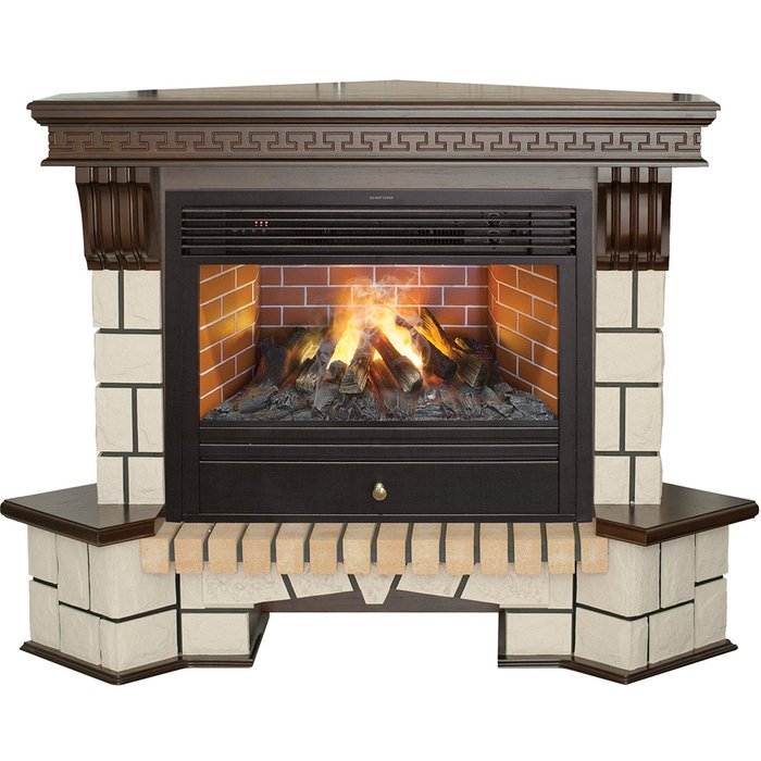 Real-Flame Stone Corner new 26/HL с очагом 3D Novara