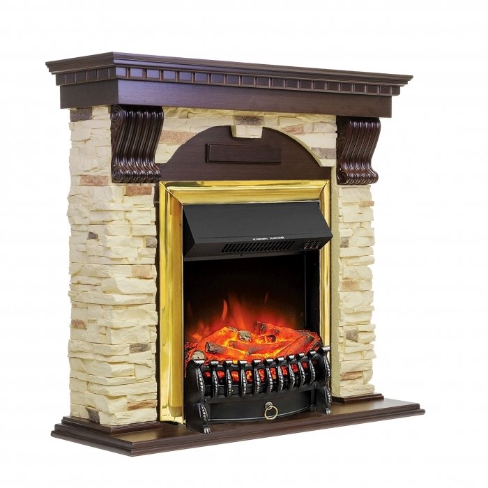 Royal Flame Dublin арочный сланец с очагом Fobos (Темный дуб)