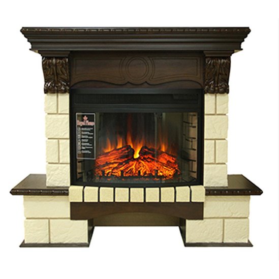 Royal Flame Pierre Luxe шампань с очагом Dioramic 25 LED FX (Темный дуб)
