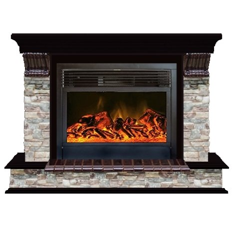 Glenrich Панорама 28 (New flame) камень-Грот цветной/цвет-Дуб 46