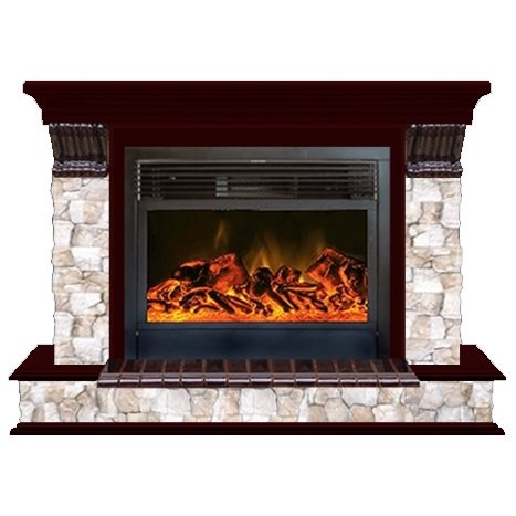 Glenrich Панорама 28 (New flame) камень-Арбат/цвет-Красное дерево Glenrich Панорама 28 (New flame) камень-Арбат/цвет-Красное дерево