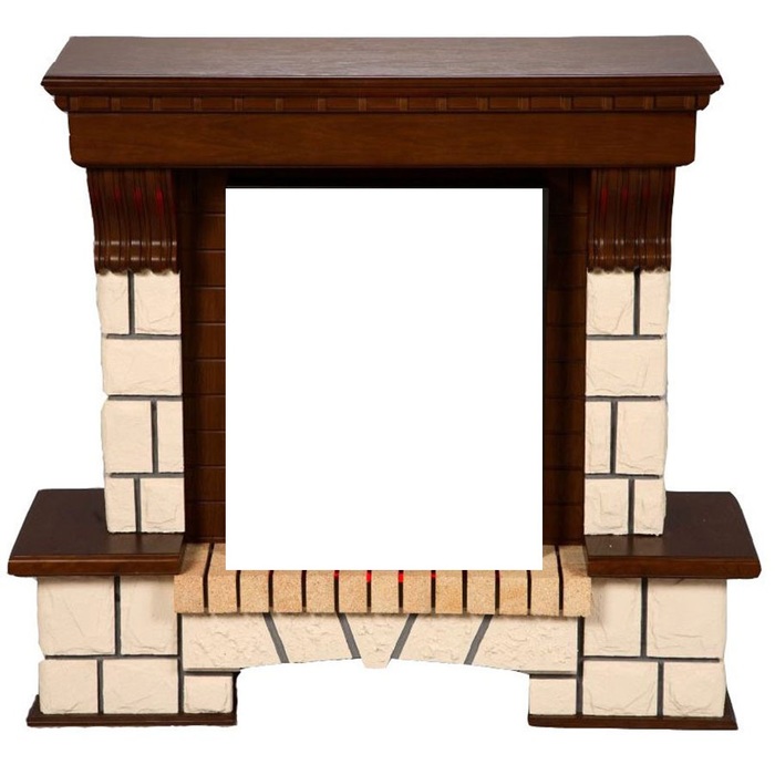 InterFlame Экстер кирпичики под Классический очаг (тёмный дуб; венге)