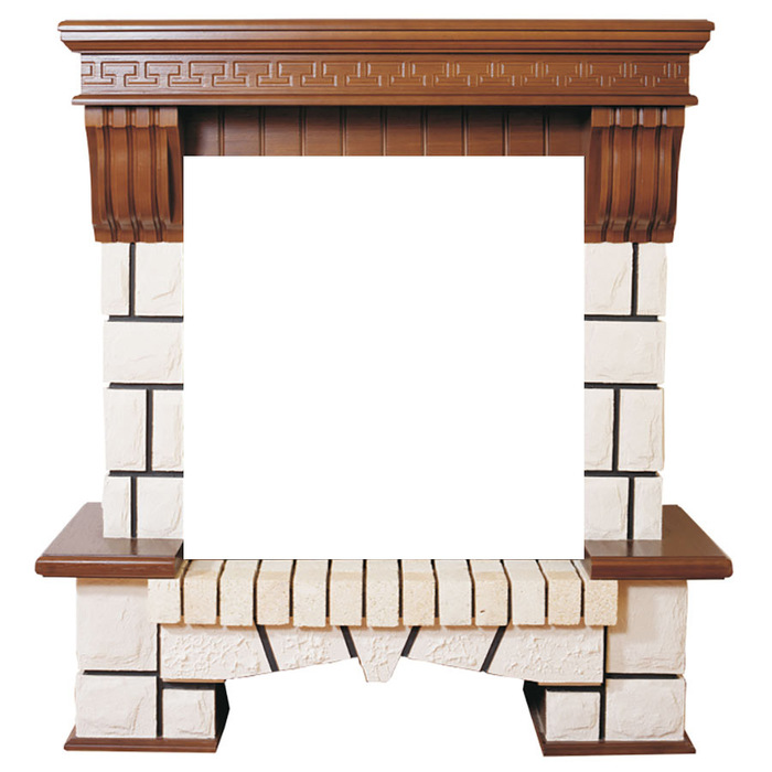 InterFlame Экстер - М кирпичики под очаг Foton 23 (бежевый с патиной)