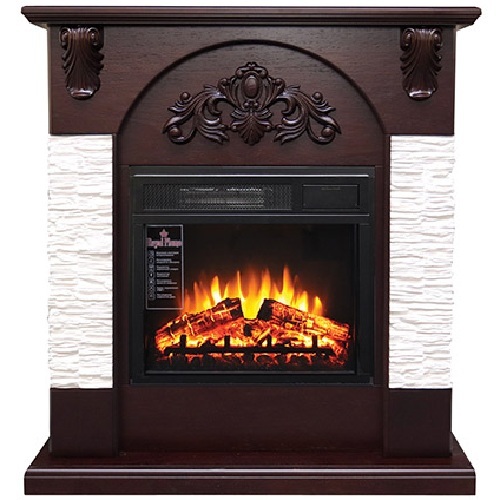 Royal Flame Chester сланец мелкий белый с очагом Vision 18 LED FX (дуб темный)