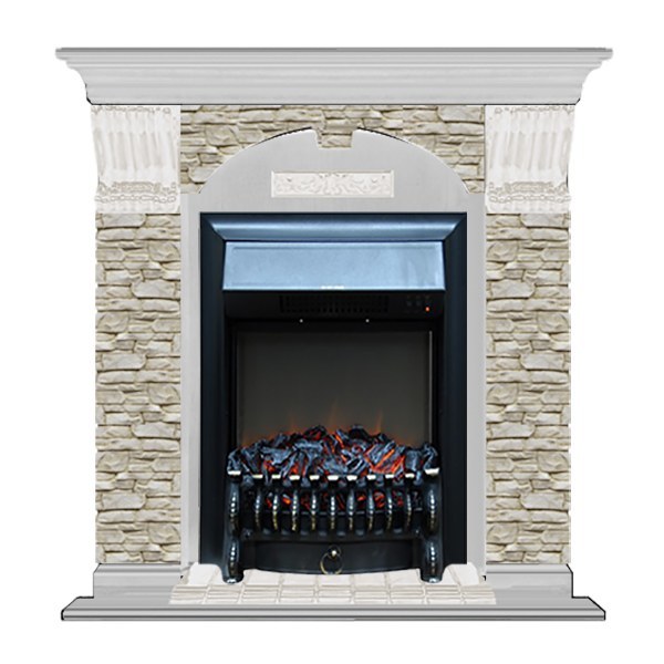 Glenrich Арочный (Fobos BL,BR) камень-Грот однотонный/цвет-Беленный дуб Glenrich Арочный (Fobos BL,BR) камень-Грот однотонный/цвет-Беленный дуб