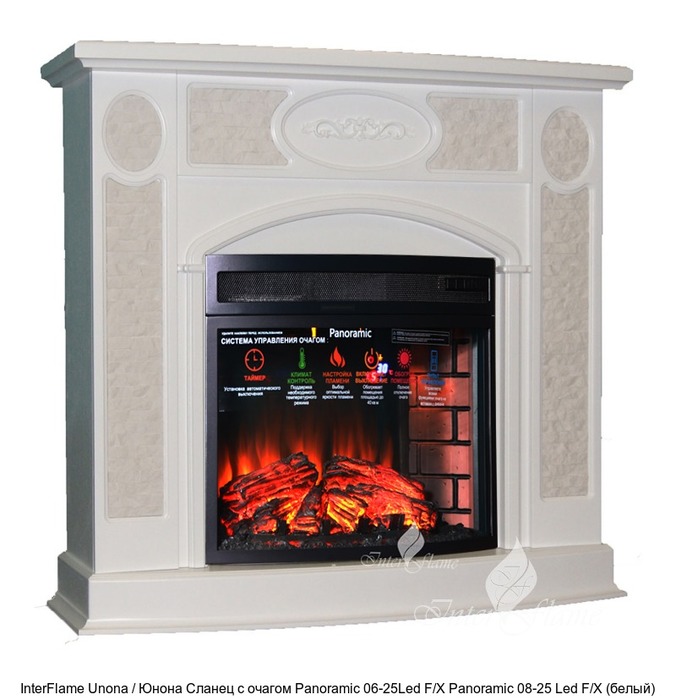 InterFlame Unona / Юнона Сланец с очагом Panoramic 08-25 LED FX InterFlame Unona / Юнона Сланец с очагом Panoramic 08-25 LED FX