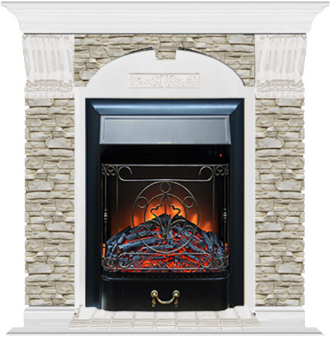 Glenrich Арочный (Magestic BL,BR) камень-Грот однотонный/цвет-Белый Glenrich Арочный (Magestic BL,BR) камень-Грот однотонный/цвет-Белый