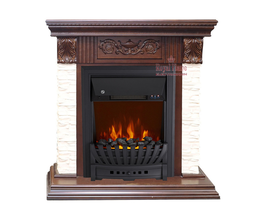 Royal Flame Luxemburg сланец бежевый темный дуб с очагом Aspen Black/Aspen Gold