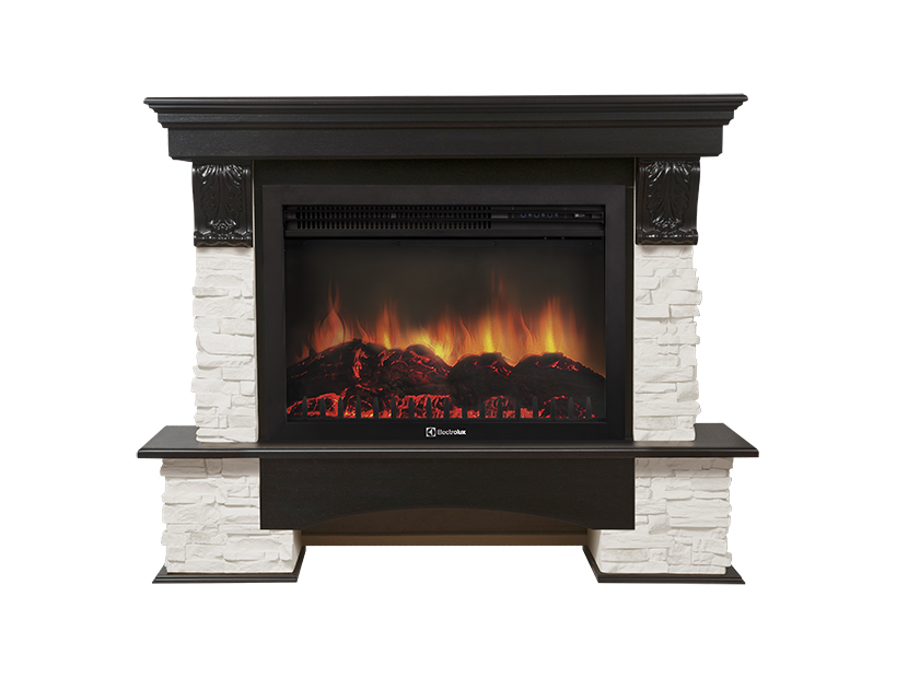 Electrolux Pietra 30S камень белый, венге с очагом 31 дюйм (EFP/P - 3020LS)