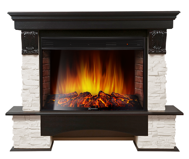 Electrolux Pietra 30S камень белый, венге с очагом 33 дюйма (EFP/P - 3320RLS)