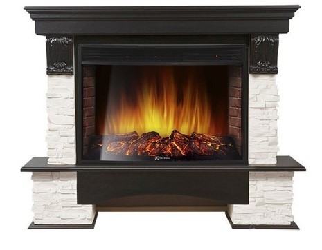 Electrolux Pietra 30S камень белый, темный дуб с очагом 33 дюйма (EFP/P - 3320RLS)