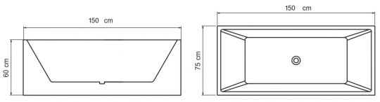 Ванна Jacuzzi Pure 150x75 схема 1