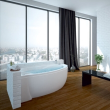 Ванна акриловая АКВАТЕК Бетта 160х97 с гидромассажем Flat Chrome (пневмоуправление) Ванна акриловая АКВАТЕК Бетта 160х97 с гидромассажем Flat Chrome (пневмоуправление)