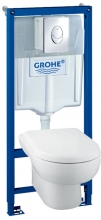 Комплект Grohe Solido 39191000 подвесной унитаз + инсталляция + кнопка