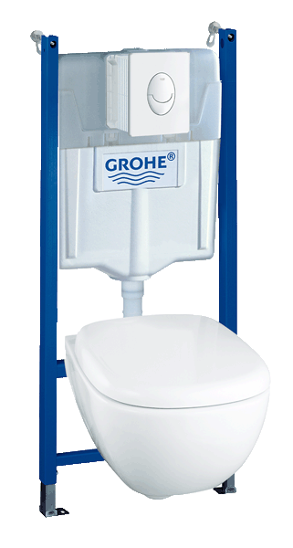Унитаз подвесной с инсталляцией Grohe Lixil Solido 37446000 2 в 1 микролифт