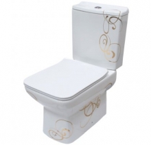 Унитаз-компакт Della Quattro Slim Джаз (золото) DE5510900146