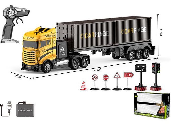 Грузовик на радиоуправлении контейнеровоз 1:16