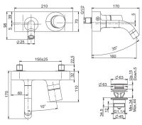 Смеситель для раковины Fima carlo frattini Fluid F3861 схема 1