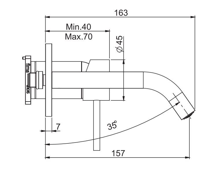 Стальной округлый смеситель для раковины Fima carlo frattini Spillo steel F3081N схема 2