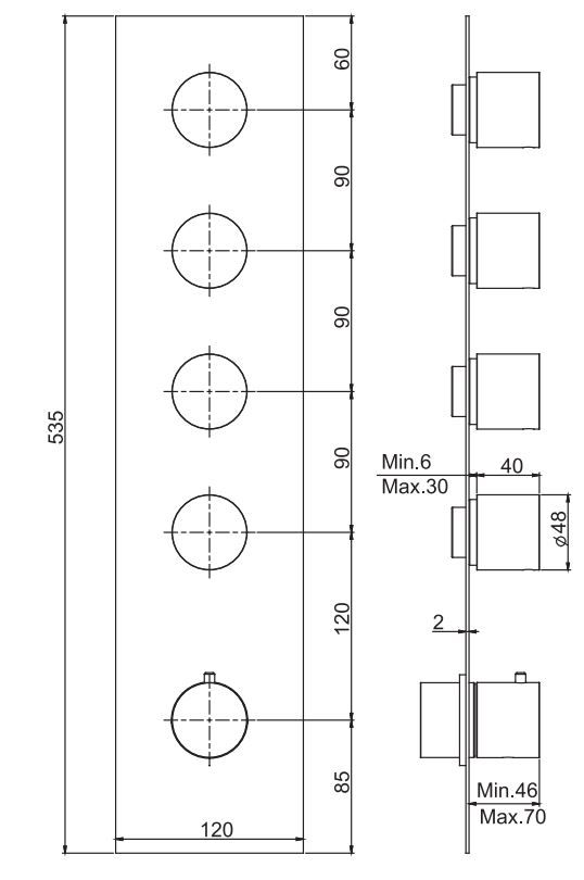 Смеситель для душа и ванны Fima carlo frattini Spillo steel F3089X4 ФОТО