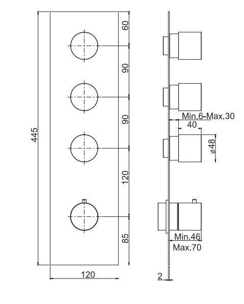 Смеситель для душа и ванны Fima carlo frattini Spillo steel F3089X3 ФОТО