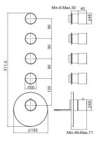 Смеситель для ванны и душа Fima carlo frattini Spillo steel F3083X4 схема 1