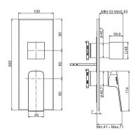 Встроенный смеситель с переключателем на 2/3 источника Fima carlo frattini Fit F3389X6 схема 1