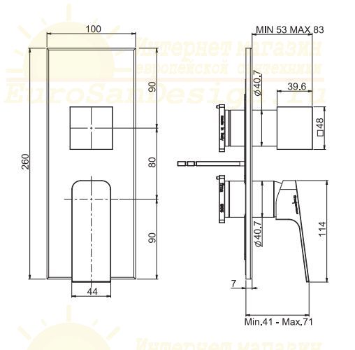 Встроенный смеситель с переключателем на 2/3 источника Fima carlo frattini Fit F3389X6 ФОТО