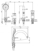 Смеситель на борт ванны с повортным изливом Fima carlo frattini Serie 22 F3844 схема 1