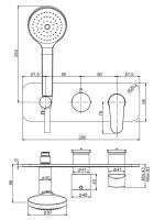 Итальянский смеситель с ручным душем Fima carlo frattini Serie 22 F3849NX2 схема 1