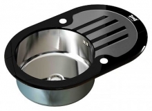 Мойка кухонная Zorg Inox Glass GL-7851-OV-BLACK
