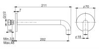 Длинный излив для смесителя в ванну Fima - Carlo Frattini Spillo Steel F2944 схема 1