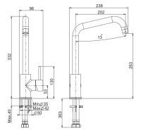 Смеситель для кухни Fima carlo frattini Spillo Up Kitchen F3067/1R схема 1