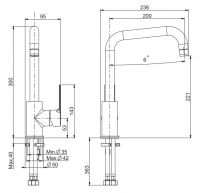 Кухонный смеситель с "г-образным" изливом Fima carlo frattini Mast Kitchen F3137/1 схема 1