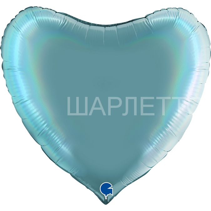 Сердце 91см, ГОЛУБОЙ ГОЛОГРАФИЯ