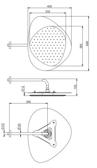 Тропический душ настенный Fima - carlo frattini Wellness F2650 49,9х40 ФОТО