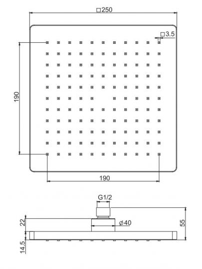 Лейка для верхнего душа Fima - carlo frattini Wellness F2987/2 25х25 ФОТО