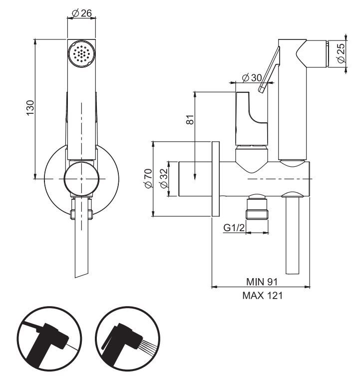 Смеситель с гигиеническим душем Fima carlo frattini Colletivita F2320/1N ФОТО