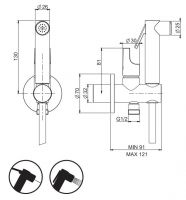 Смеситель с гигиеническим душем Fima carlo frattini Colletivita F2320/1N схема 1