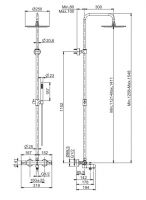 Душевая стойка с тропическим душем Fima - carlo frattini Wellness F3154/R256 схема 1