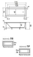 Ванна Hafro ERA 2ERA1 170x70 схема 1