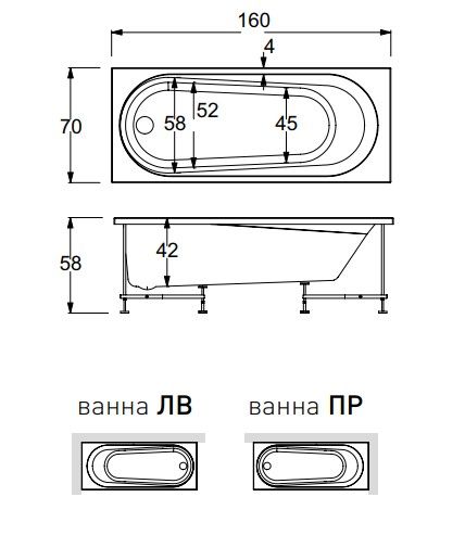 Ванна Hafro Nova 2NVA7 160х70 ФОТО