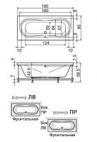 Ванна Hafro ONDARIA 2ODA1 170х70 схема 1