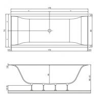 Ванна Hafro Rio 600 2RIA1N2 175х70 схема 1