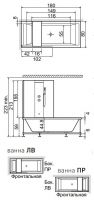 Ванна Hafro Era Plus box 3ERA3 с душевой колонной 180х80 схема 1