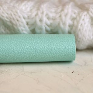 Экокожа для кукольных ботиночек - Зернистая голубая 30х21