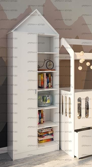 Шкаф-стеллаж 2-дверный Фанки Кидз Домик (75х33х240)