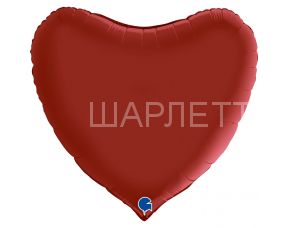 Сердце 91см, РУБИНОВЫЙ САТИН